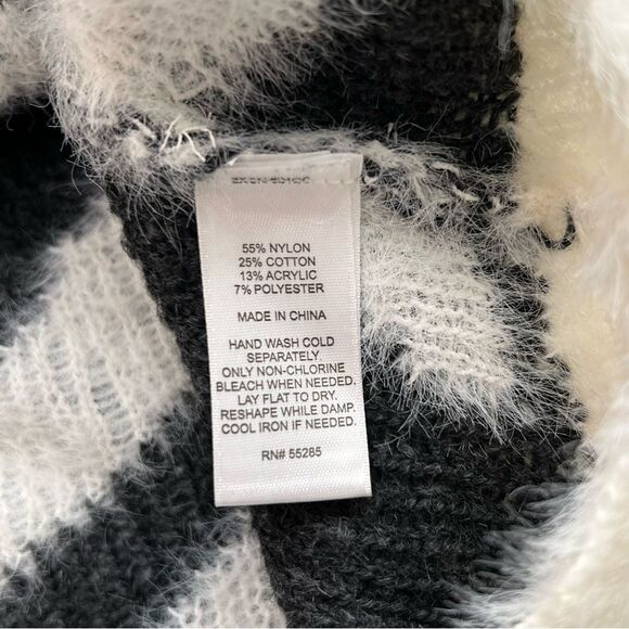 Y2K Express Fuzzy Zebra Animal Print Lace Up Sweater XS - Picture 10 of 11